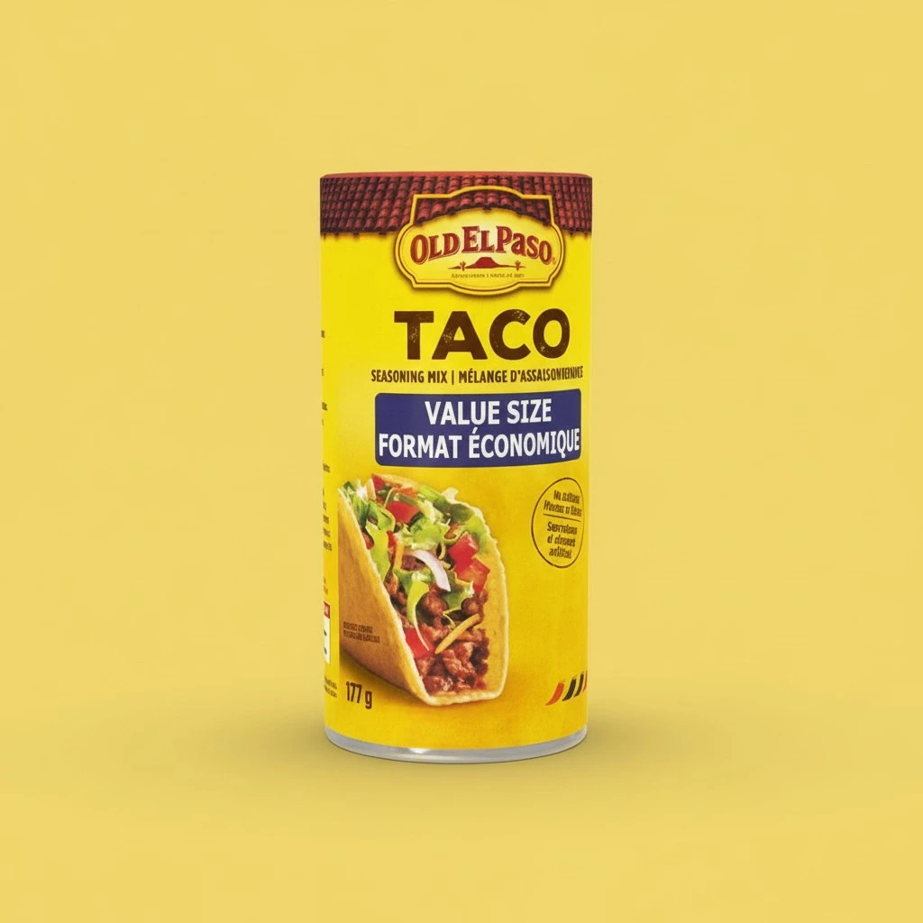 Old El Paso, Taco Seasoning Mix Original, Value Size, 177g/6.2oz, Imported from Canada}