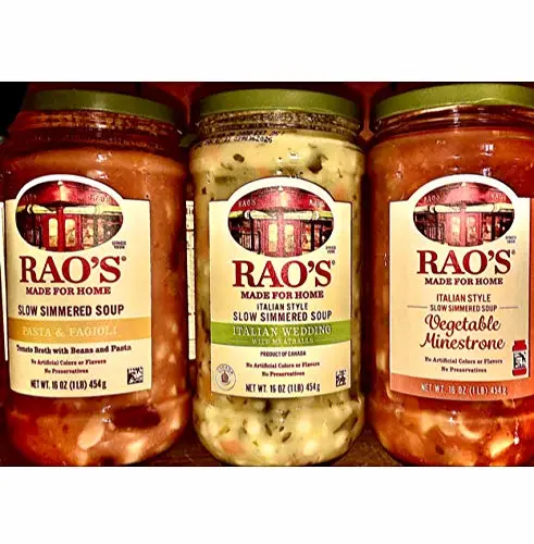 Raos Soup Variety Pack, 3 Jars, Italian Wedding, Pasta Fagioli, Vegetable Minestrone (3) 16 oz Jars
