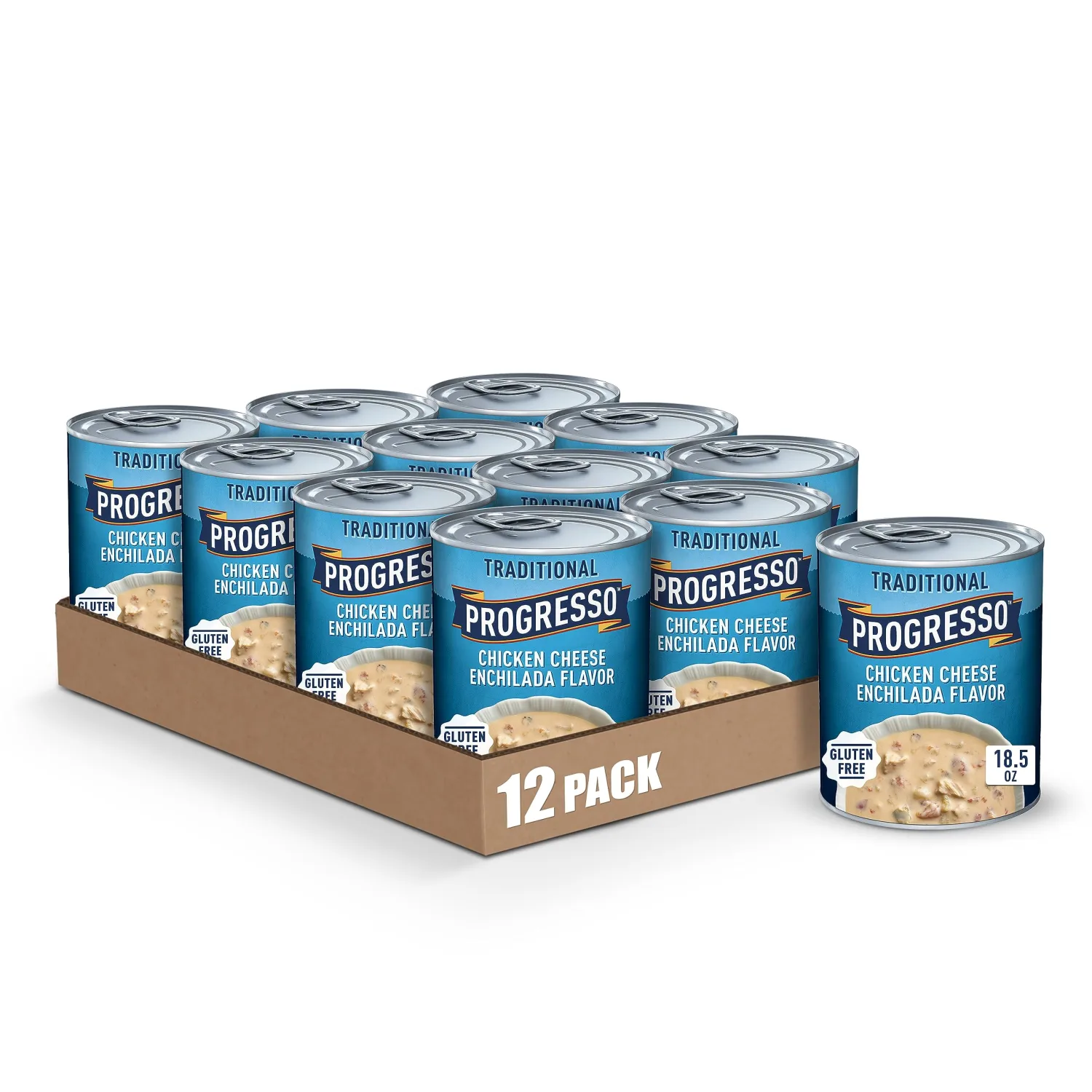 Progresso Traditional, Chicken Cheese Enchilada Flavor Canned Soup, Gluten Free, 18.5 oz. (Pack of 12)