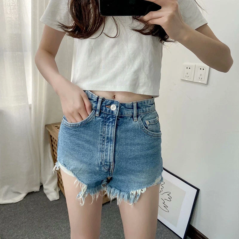 European And American Style High-waisted Denim Shorts