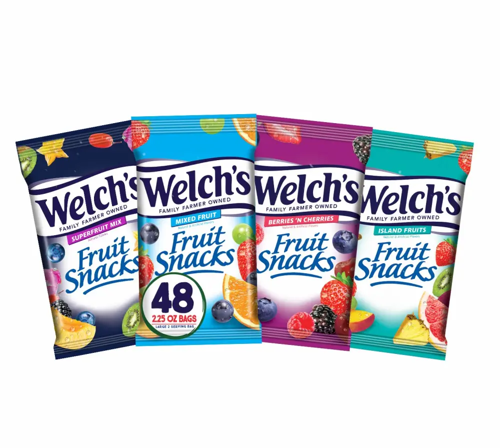 Welch's Fruit Snacks, Bulk Variety Pack with Mixed Fruit, Superfruit Mix, Island Fruits & Berries 'n Cherries, Gluten Free, Bulk Pack, 2.25 oz (Pack of 48)