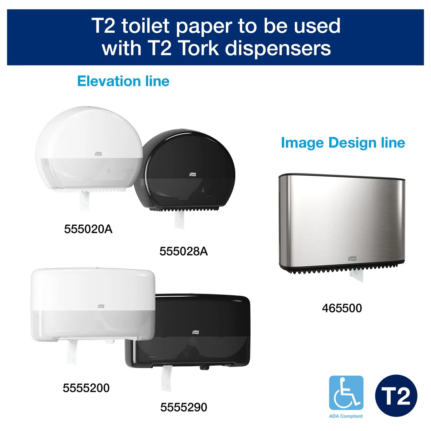 Tork Mini Jumbo Toilet Paper Roll White T2, Advanced, 2-Ply, 12 x 751', 12024402