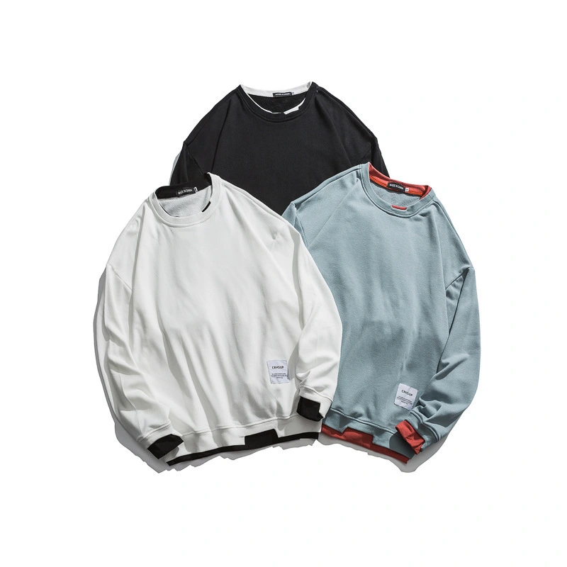 Stitching Contrast Men's Casual Loose Sweater