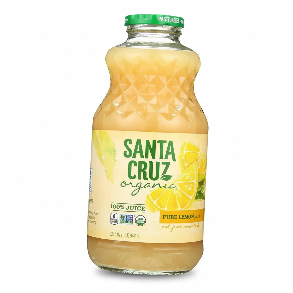 Santa Cruz 100% Organic Pure Lemon Juice, Not From Concentrate, 32 oz | Pack of 1