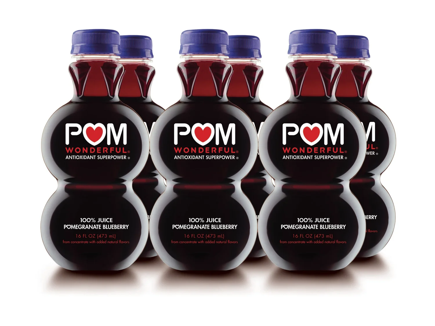 POM Wonderful Pomegranate Blueberry 100% Juice, 16 Fl Oz (Pack of 6)