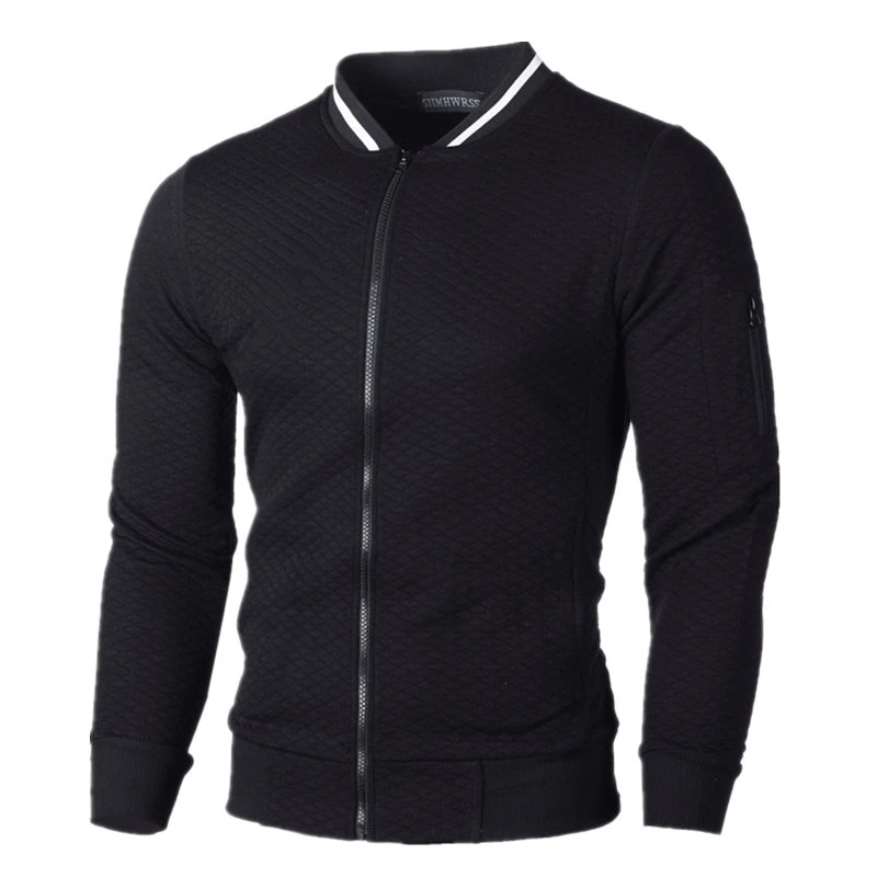 Fitness Leisure Lattice Stand Collar Zipper Cardigan Top