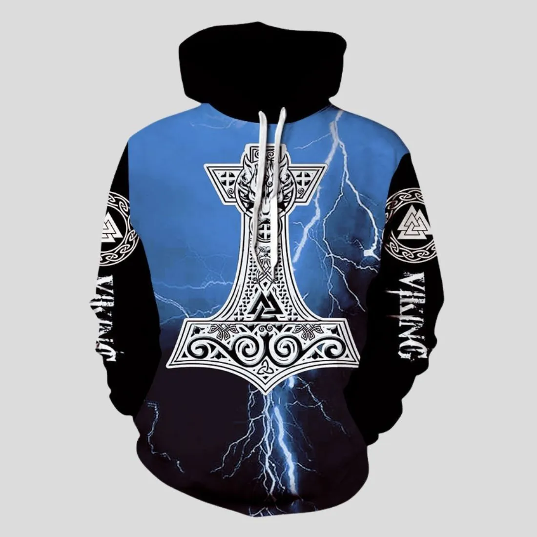 Men's Loose Printed Pullover Hoodie