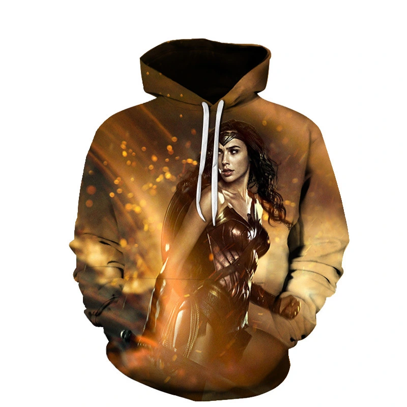 Cross-Border Foreign Trade Spring And Autumn Models 3D Digital Printing Pullover Casual Hoodie Sweater Baseball Uniform Factory Wholesale