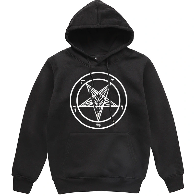 Pentagram Gothic Hidden Satan Men's Fashion Hoodie Sweater Wild Men's Hooded Pullover Fall Winter Fleece