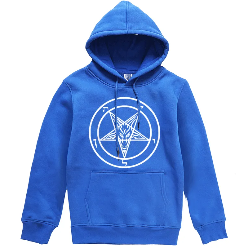 Pentagram Gothic Hidden Satan Men's Fashion Hoodie Sweater Wild Men's Hooded Pullover Fall Winter Fleece