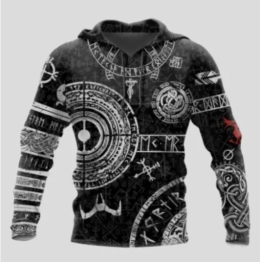 New Men's 3d Digital Printing Pullover Hoodie Sweater