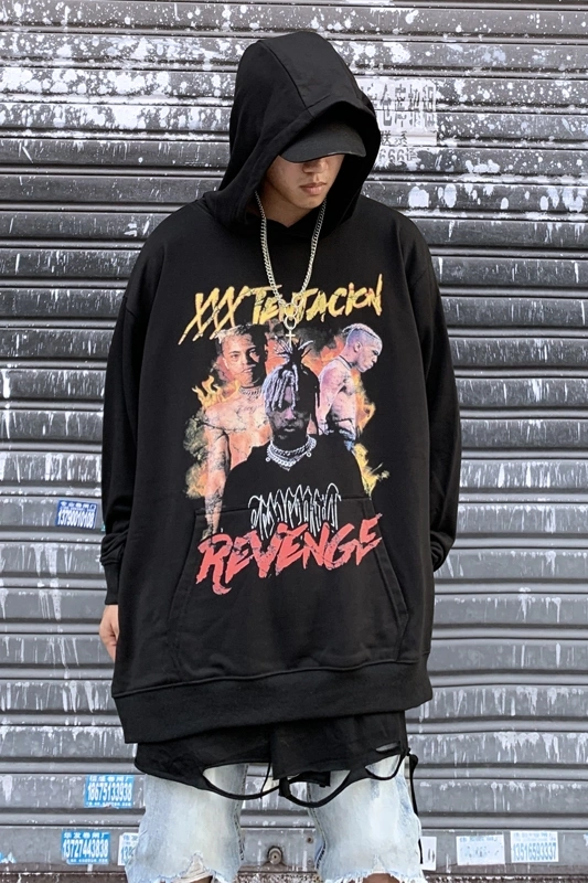 Tentacion portrait print hoodie