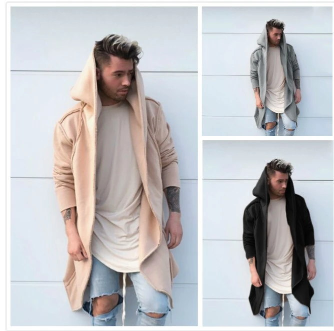 Solid color long-sleeved men's cardigan sweater jacket