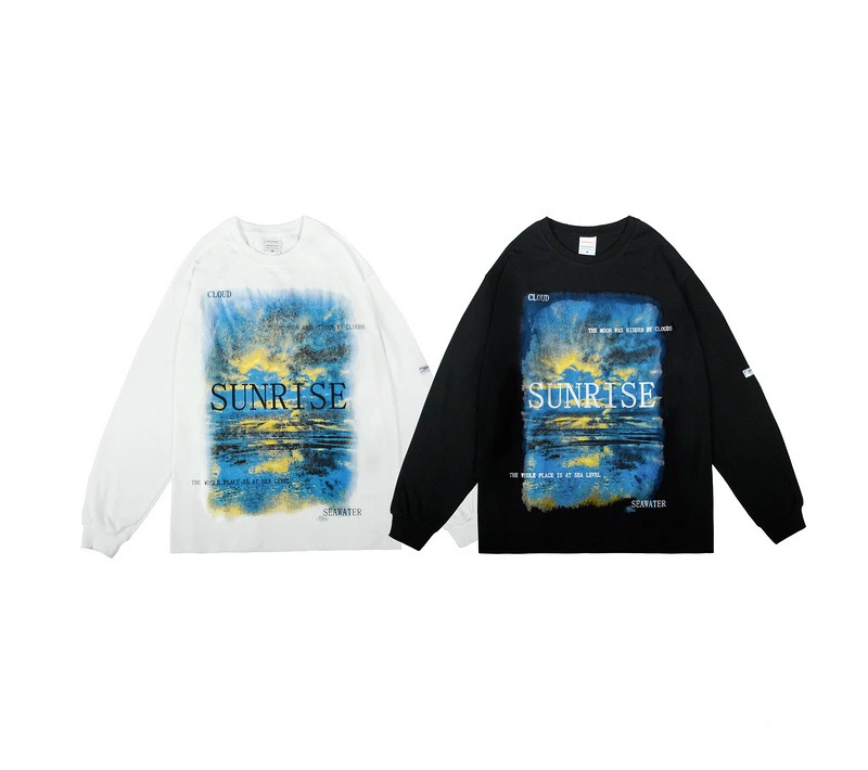 Abstract pattern crew neck sweatshirt
