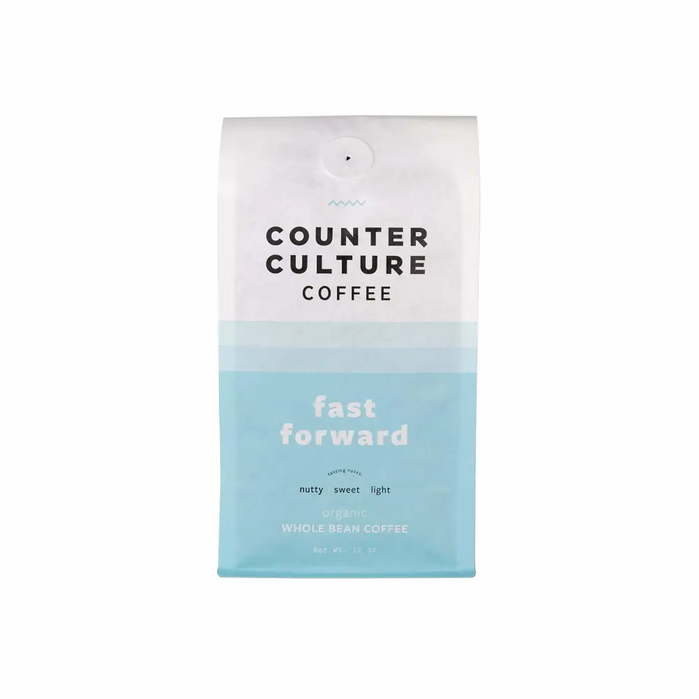 Counter Culture Coffee Fast Forward - Light Roast, Organic, Sustainably Farmed, Kosher, Whole Bean Coffee, 12 oz (1 Bag)