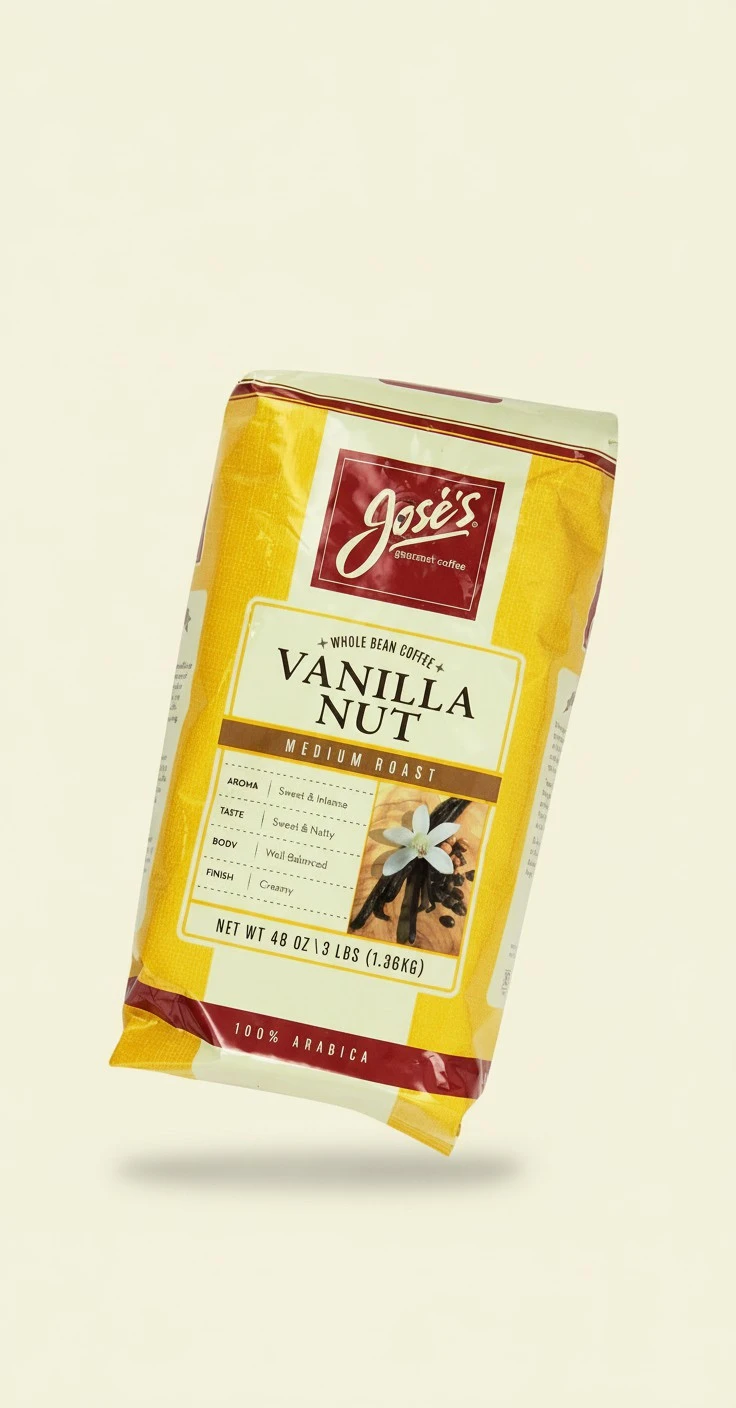 Jose's Whole Bean Coffee Vanilla Nut 3 Lbs