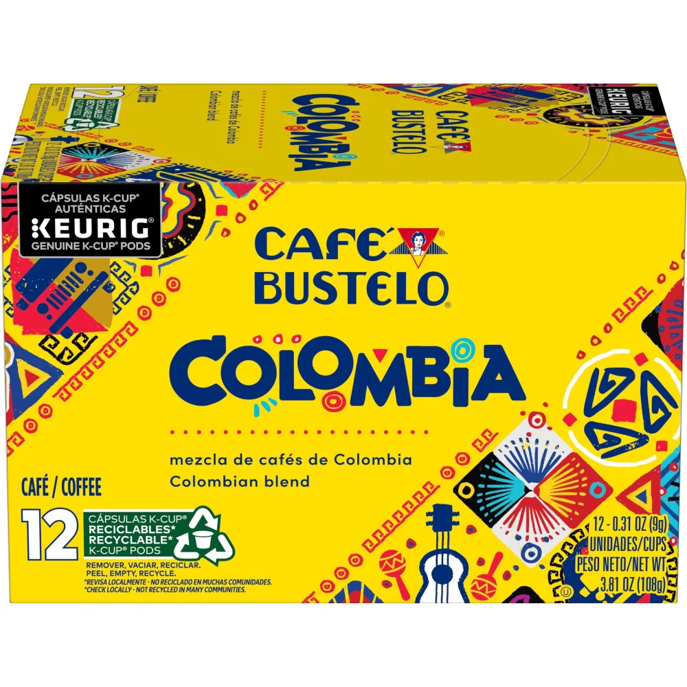 Café Bustelo Colombian Blend Coffee, 12 Keurig K-Cup Pods