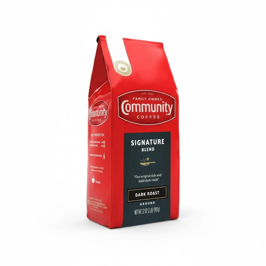 Community Coffee Signature Blend Ground Coffee, Dark Roast, 32 Ounce (Pack of 4)