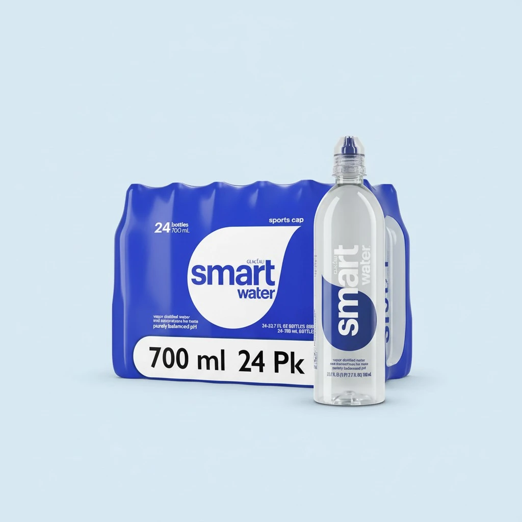 smartwater Smart Water Sports Cap, 700ml, 24 Pack, 23.7 Fl Ounce (Pack of 24)