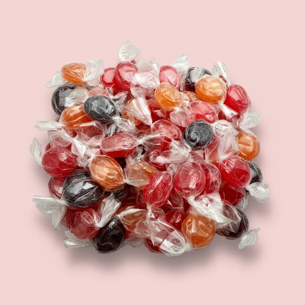 Assorted Fruit Drops Hard Candy - 2 Pound Bulk Pack (About 180 Count) - Orange, Strawberry, Grape, Cherry
