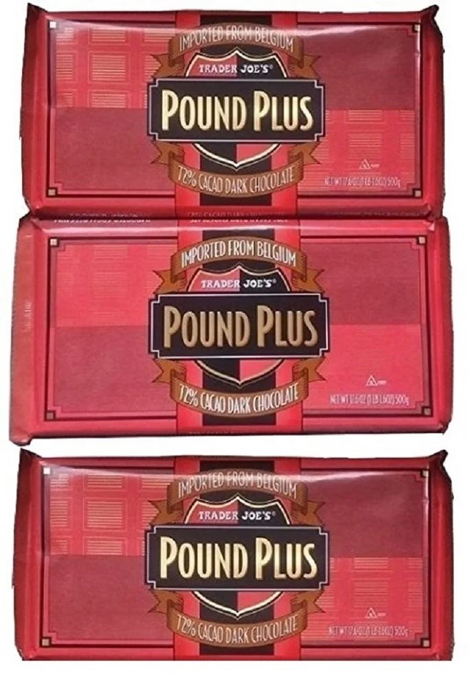 Trader Joes 72% CACAO Dark Chocolate Huge Pound Plus Candy Bars 3 Pack No Artificial Flavors No Preservatives