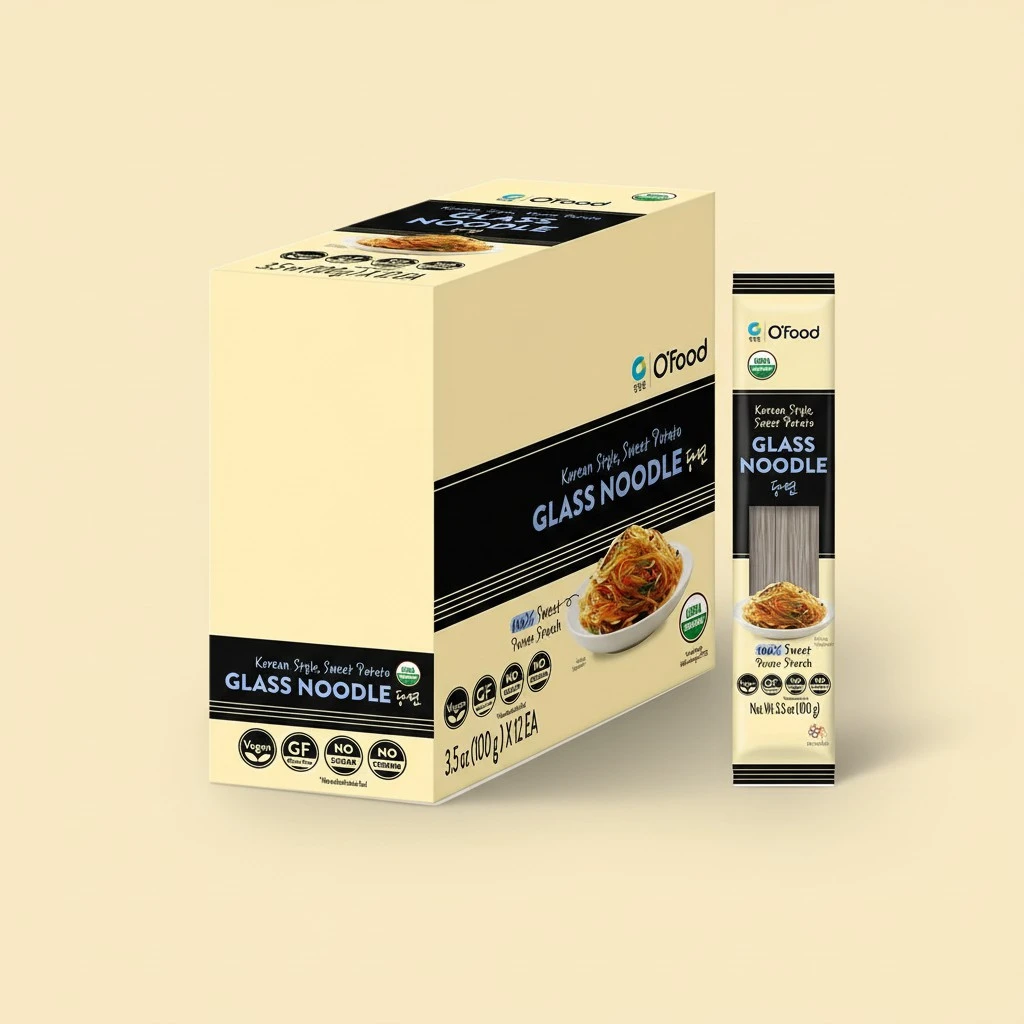 Chung Jung One O'Food Organic Glass Noodles 12 Pack, Gluten-Free Korean Sweet Potato Noodles, Vegan, No Sodium, No Sugar, Rice and Pasta Alternative