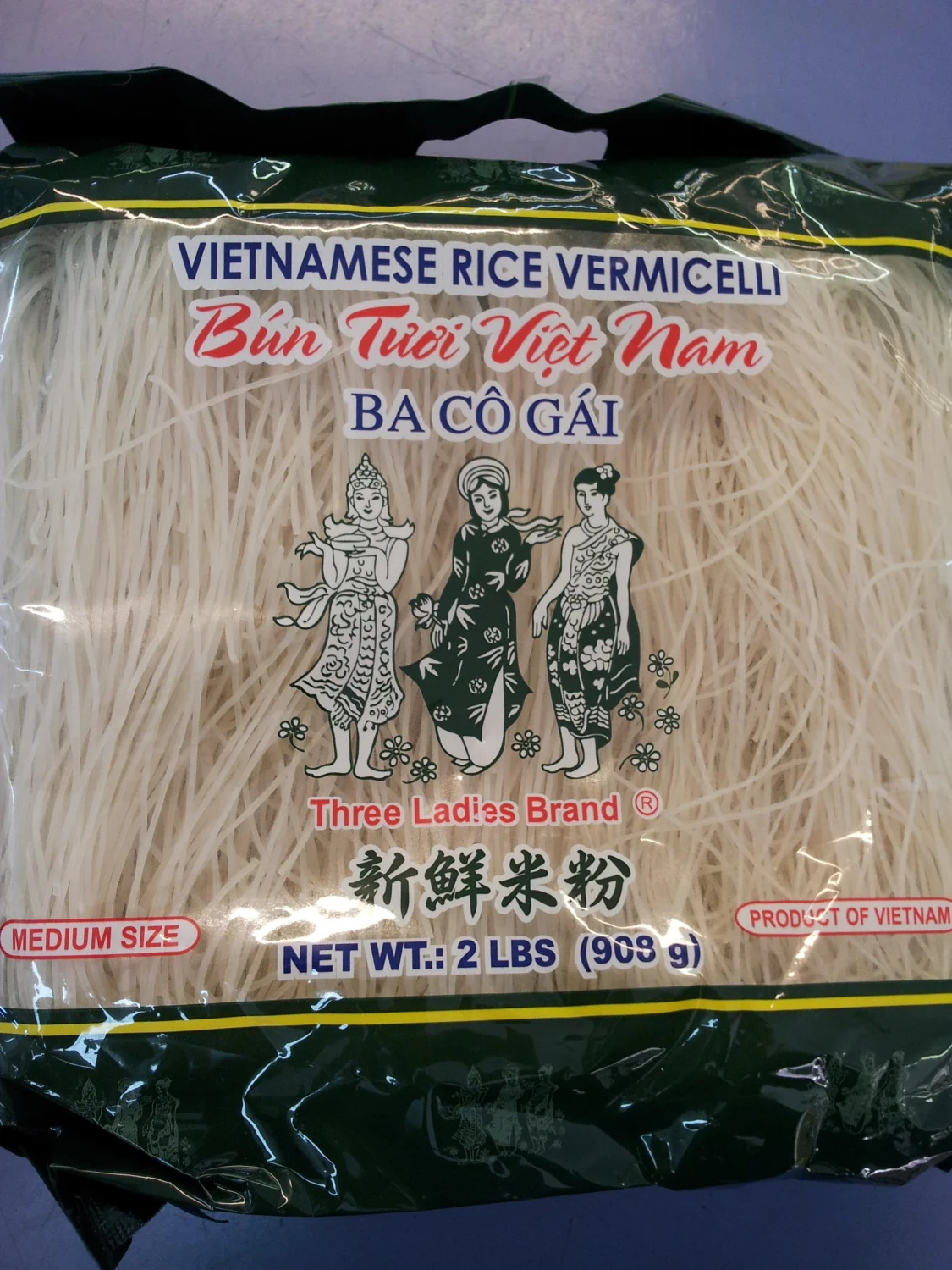 Vietnamese Rice Stick(vermicelli) Three Ladies Brand 2lbs