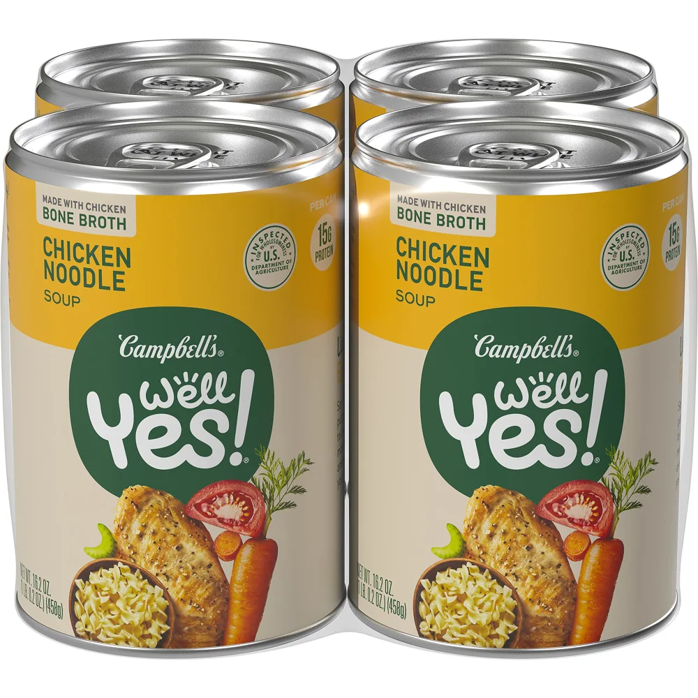 Campbell's Well Yes! Chicken Noodle Soup, 16.2 oz Can (Pack of 4)