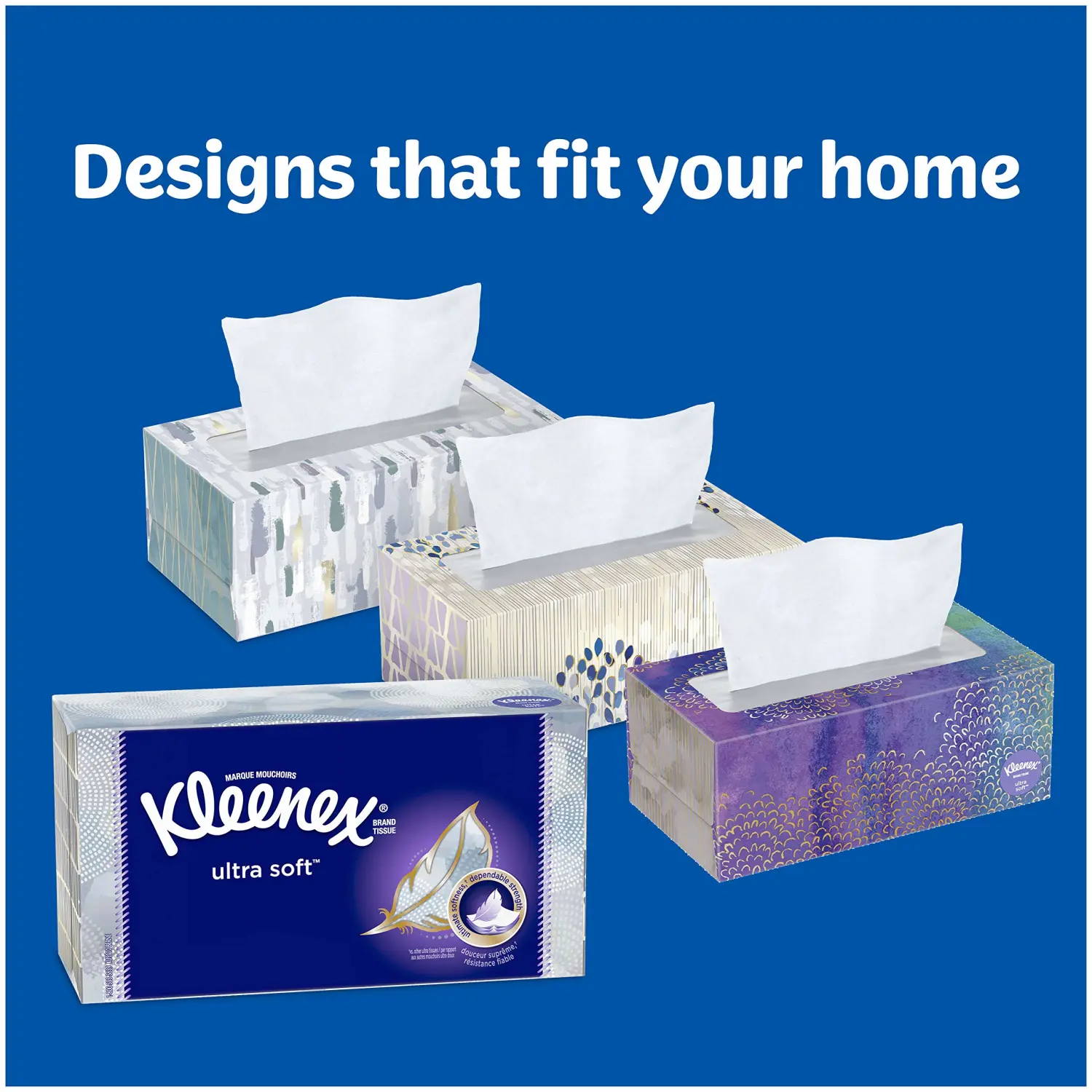 Kleenex Ultra Soft Facial Tissues, 1 Flat Box, 110 Tissues
