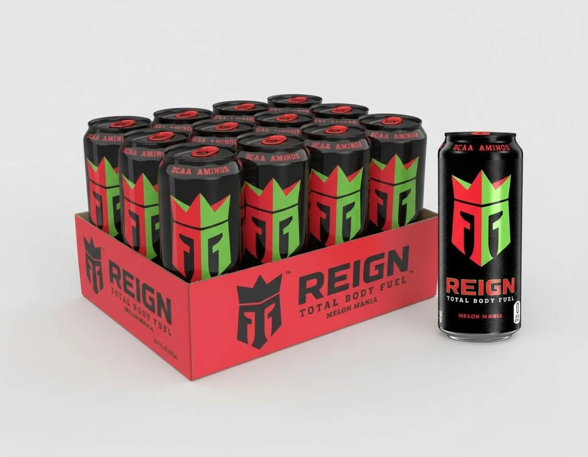 Reign Total Body Fuel, Melon Mania, Fitness & Performance Drink, 16 Fl Oz (Pack of 12)