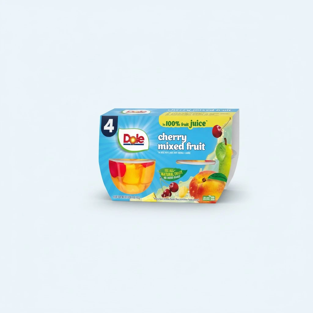 Dole Fruit Bowls Cherry Mixed Fruit in 100% Juice Snacks, 4oz 24 Total Cups, Gluten & Dairy Free, Bulk Lunch Snacks for Kids & Adults