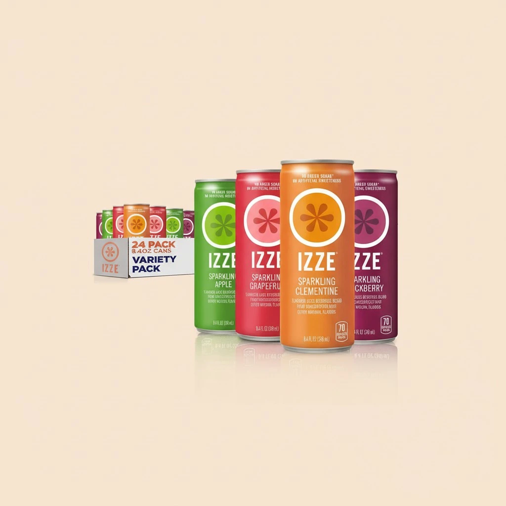 Izze Sparkling Juice, 4 Flavor Variety Pack, 8.4 Fl Oz (24 Count)