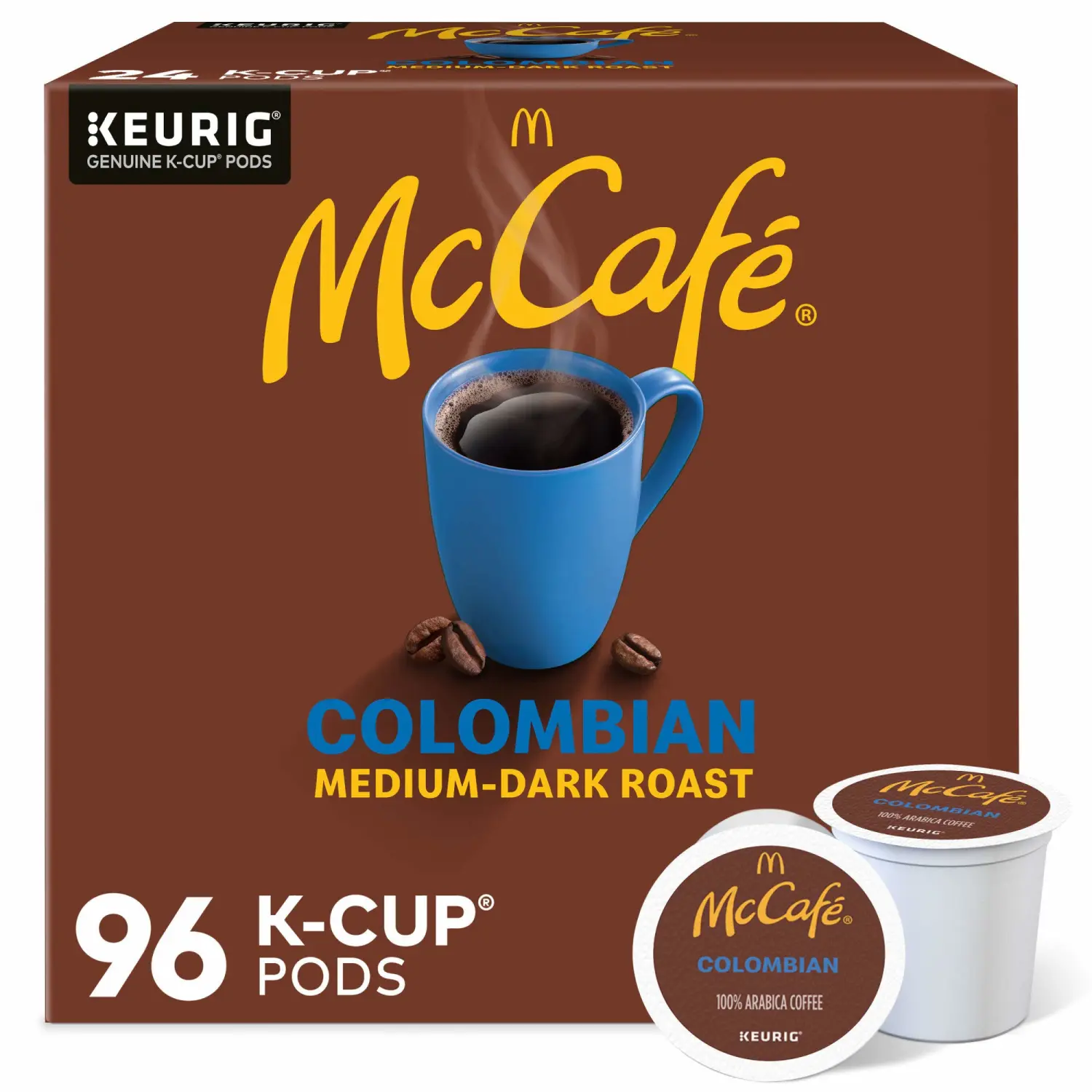 McCafe Colombian, Single Serve Coffee Keurig K-Cup Pods, Medium Roast, 96 Count