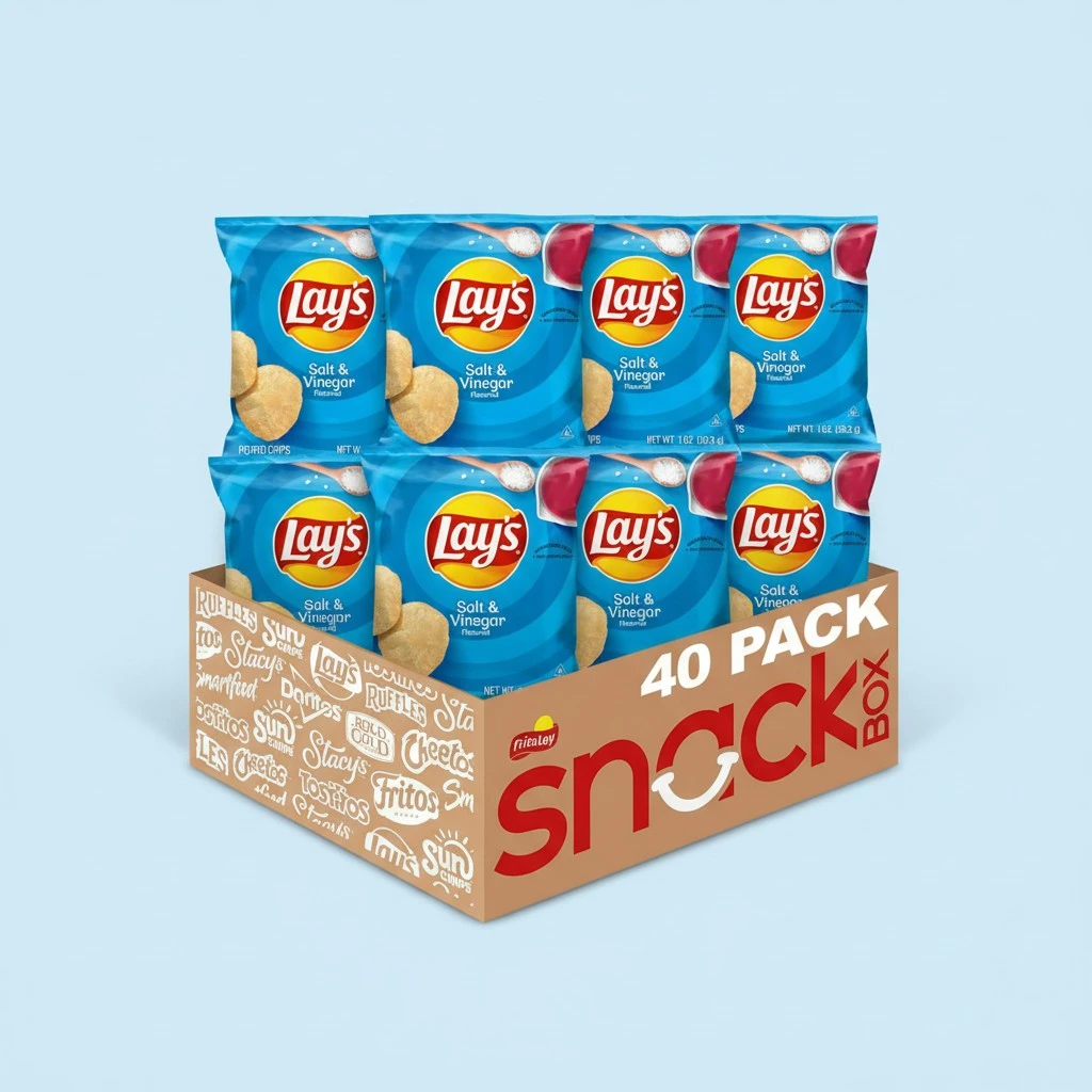 Lay's Salt & Vinegar Flavored Potato Chips, (40 Count)