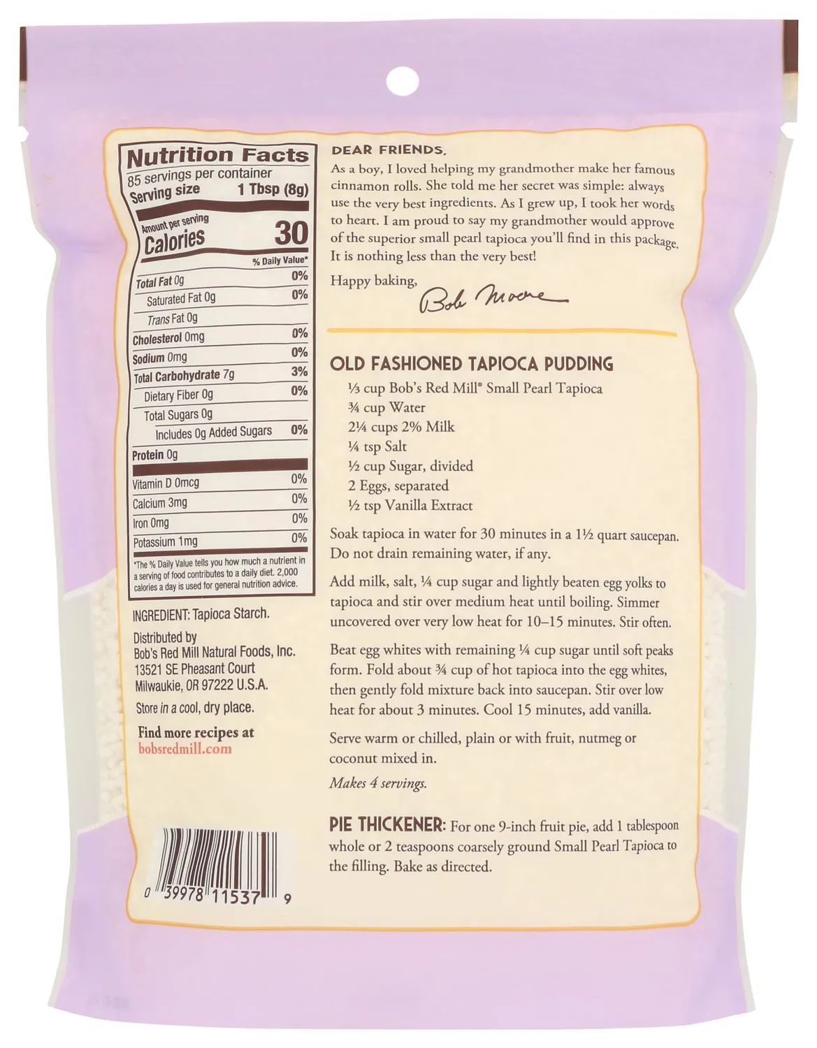 Bob's Red Mill Tapioca, Small Pearl, 24 Ounce