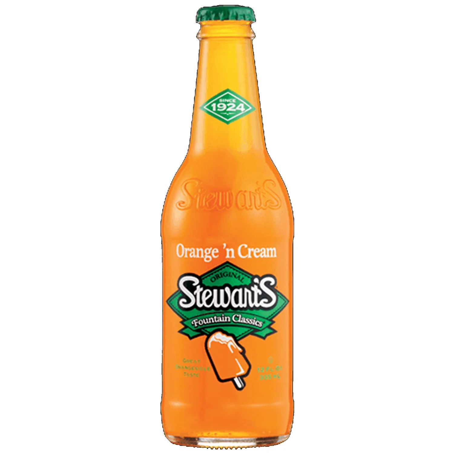 Stewart's Orange & Cream Soda, 12 fl oz (24 Glass Bottles)