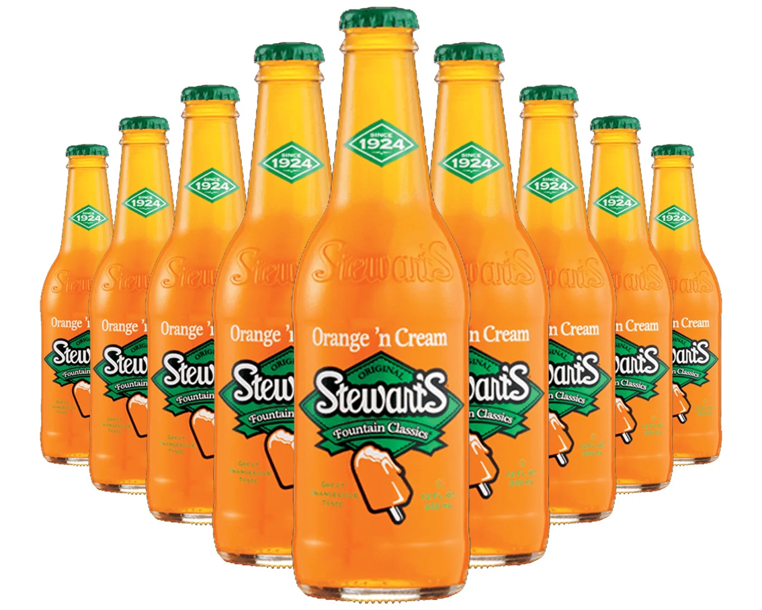 Stewart's Orange & Cream Soda, 12 fl oz (24 Glass Bottles)