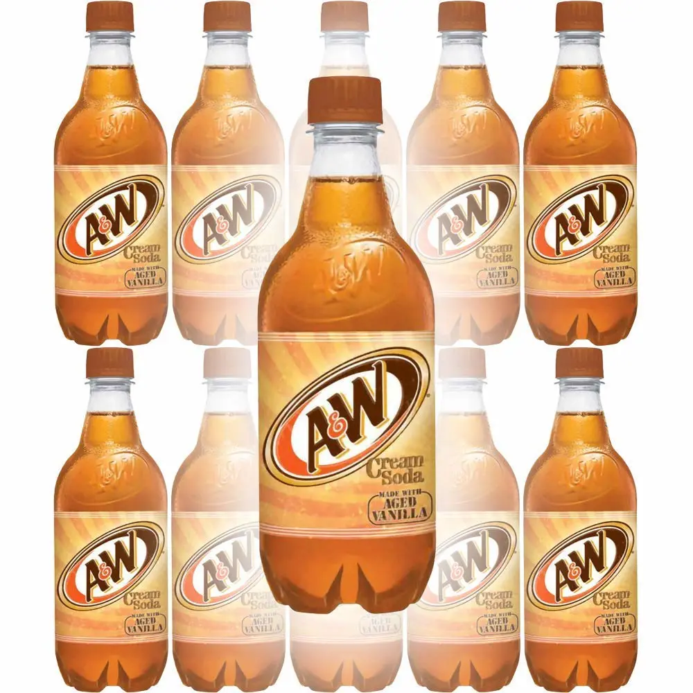 A&W Cream Soda, Made With Aged Vanilla, 20 Fl Oz Bottles, (Pack of 12, Total of 240 Fl Oz)
