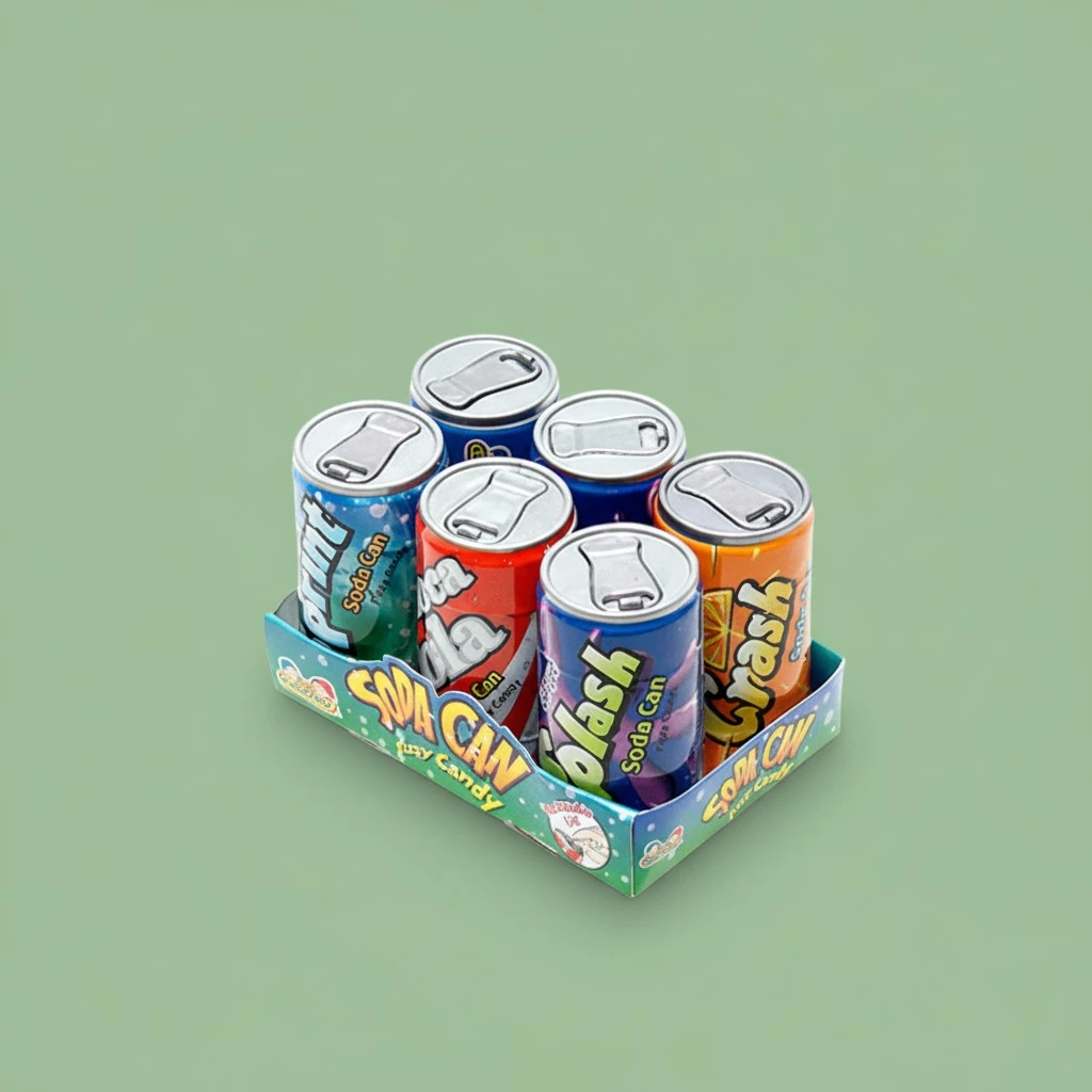 Soda Cans Fizzy Candy Six-Packs 1 Count