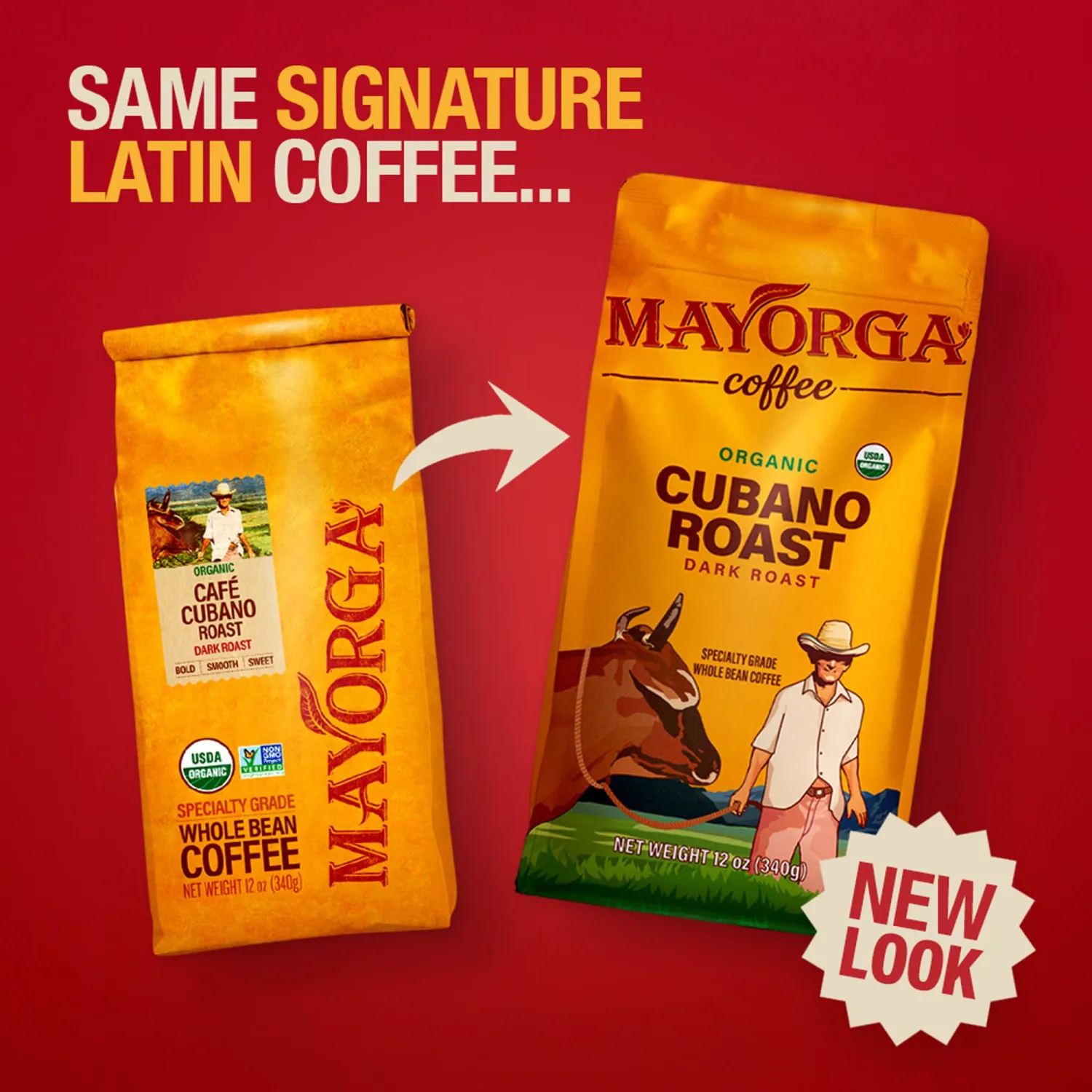 Mayorga Organic Coffee 2lb Cafe Cubano Roast - Dark Roast Whole Bean Specialty Grade Coffee, 100% Arabica, Slow Roasted, Bold and Smooth Flavor with Low Acidity - USDA Organic, Non-GMO, Kosher