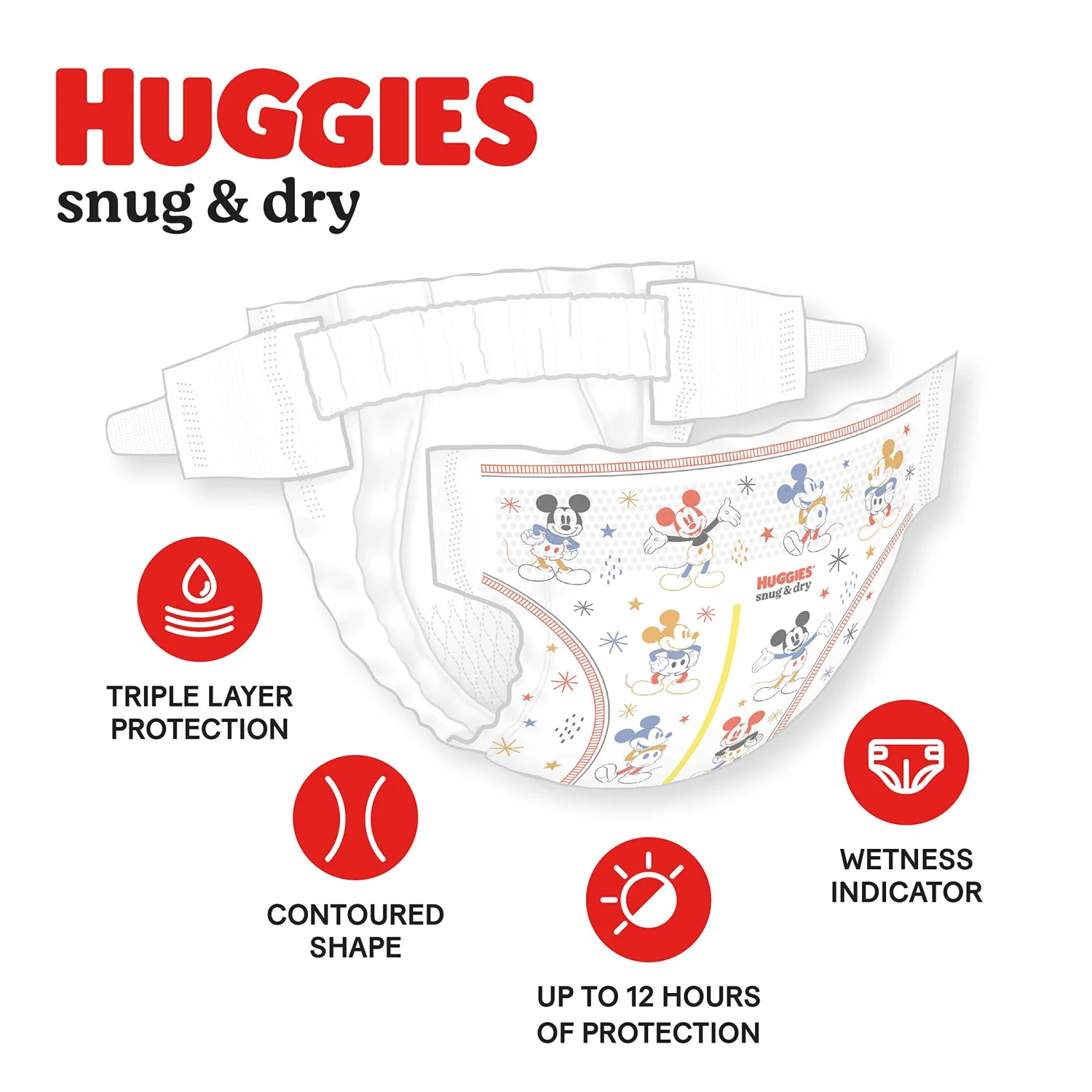 Huggies Snug & Dry Baby Diapers, Size 5 (27+ lbs), 22 Ct
