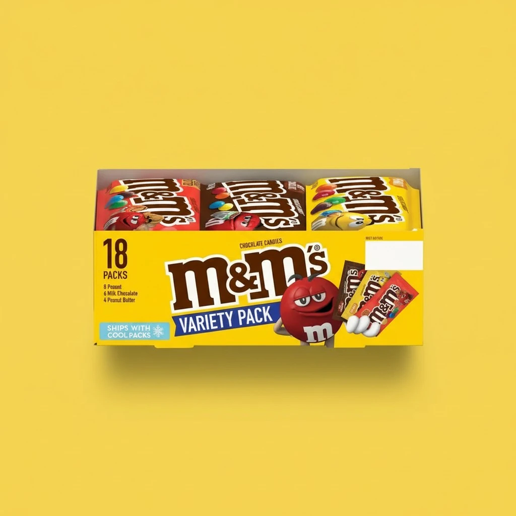 M&M'S Variety Pack Chocolate Candy Singles Size 30.58-Ounce 18-Count Box