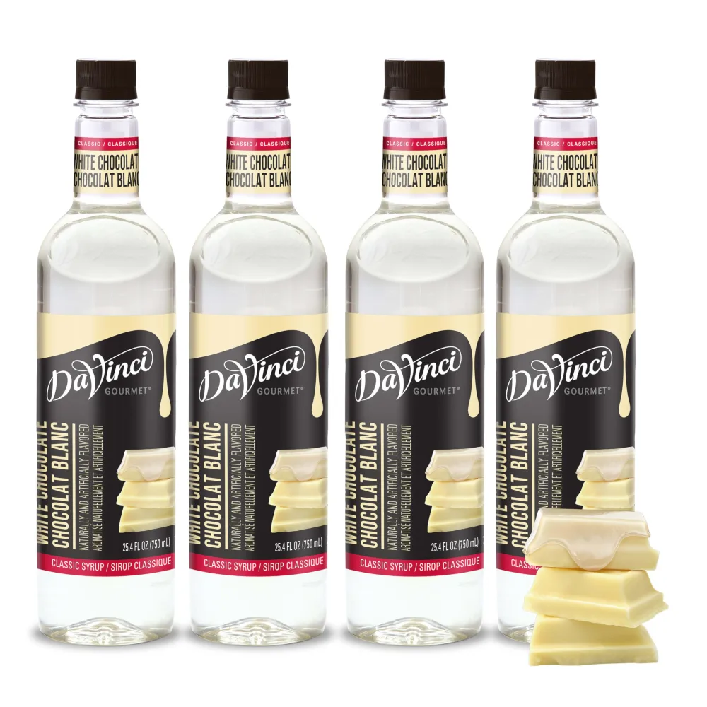 DaVinci Gourmet Classic White Chocolate Syrup, 25.4 Fluid Ounces (Pack of 4)