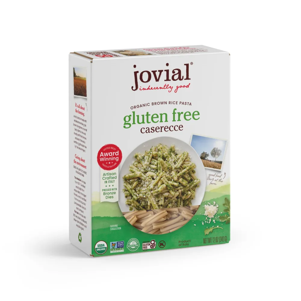 Jovial Whole Grain Brown Rice Caserecce Pasta - Pasta Caserecce, Caserecce Pasta, Whole Grain Pasta, Organic Pasta, Gluten Free, Dairy Free, Brown Rice Pasta, Made in Italy - 12 Oz, 12 Pack