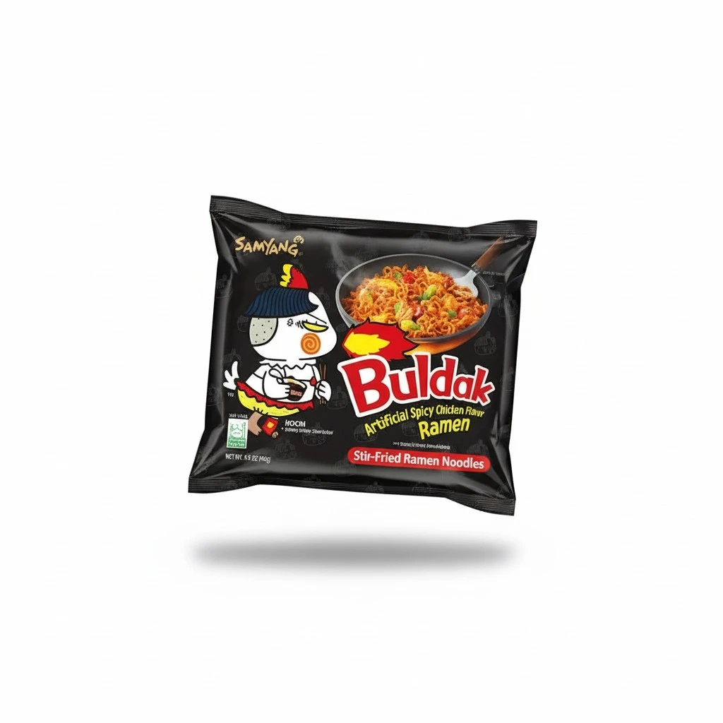 OHMARKET Samyang Buldak Korean Hot Spicy Chicken Stir-Fried Ramyun Noodles 5 Flavor Combo (Original + 2x Spicy + Carbo + Jjajang + Cheese) 5 Pack