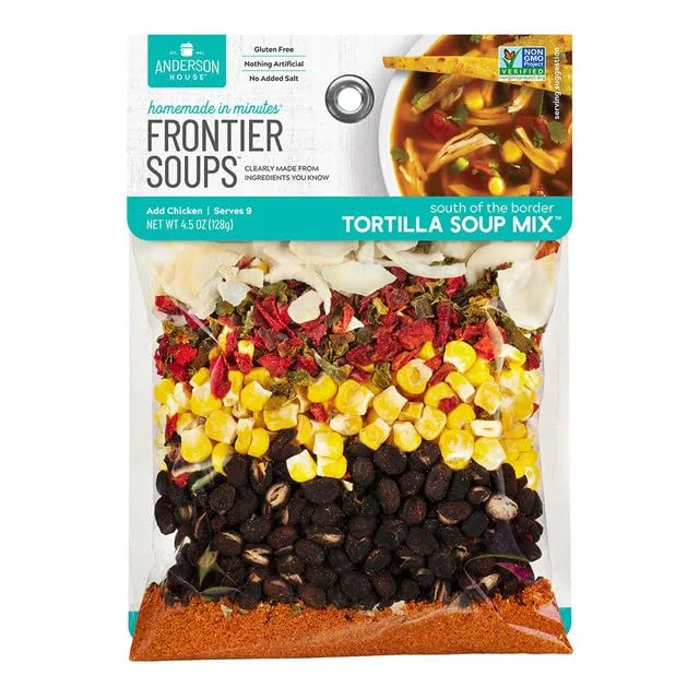Frontier Soups Homemade in Minutes South Of The Border Tortilla Soup, 4.5 oz, 2 pk