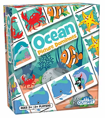 Picture Dominoes: Ocean Themed Matching Game for prechoolers - Contains 36 Dominoes - for 2 or More Players Ages 3 and up by Outset