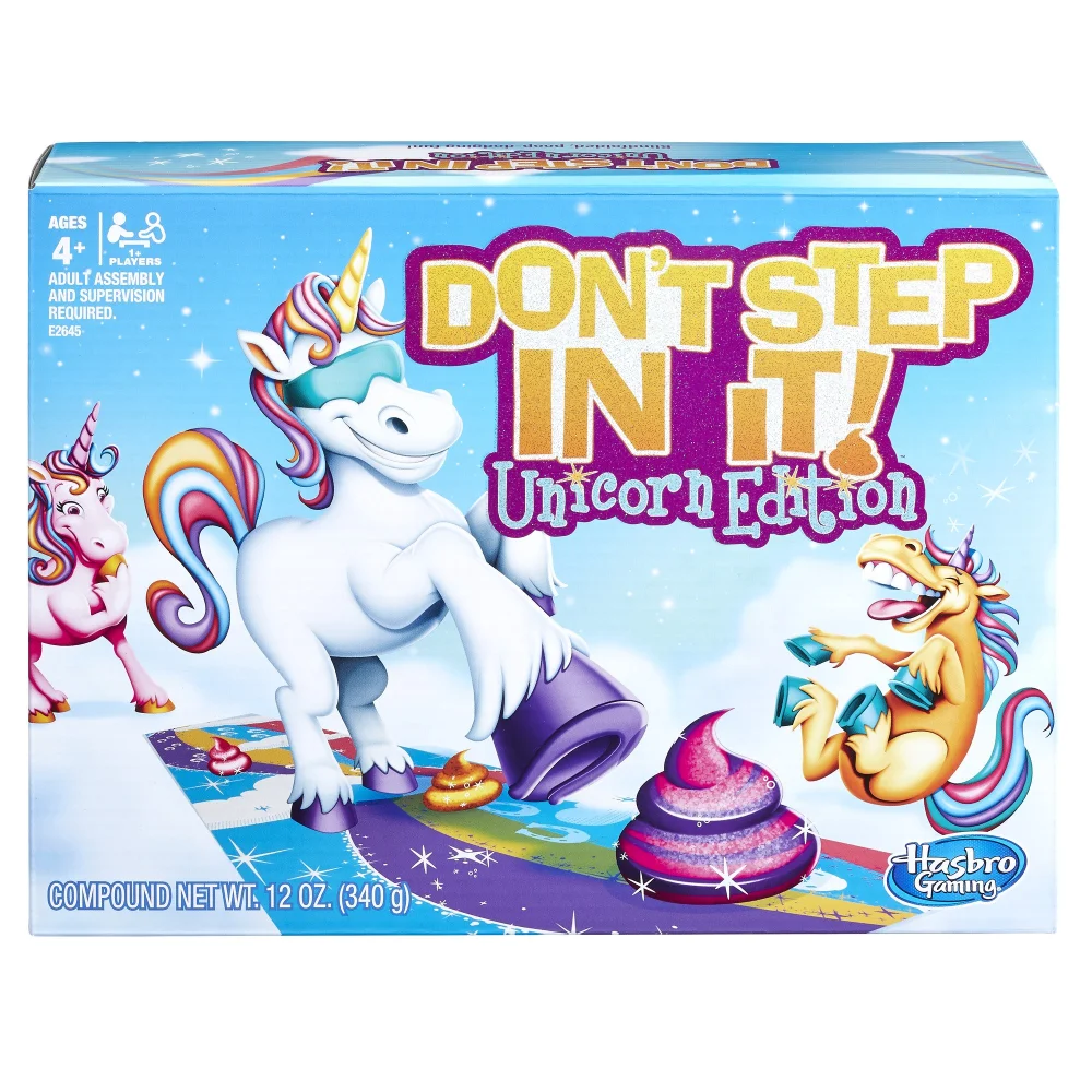 Hasbro Gaming Don’t Step in It Game, Unicorn Edition (Zinc Exclusive), 4 Years & up