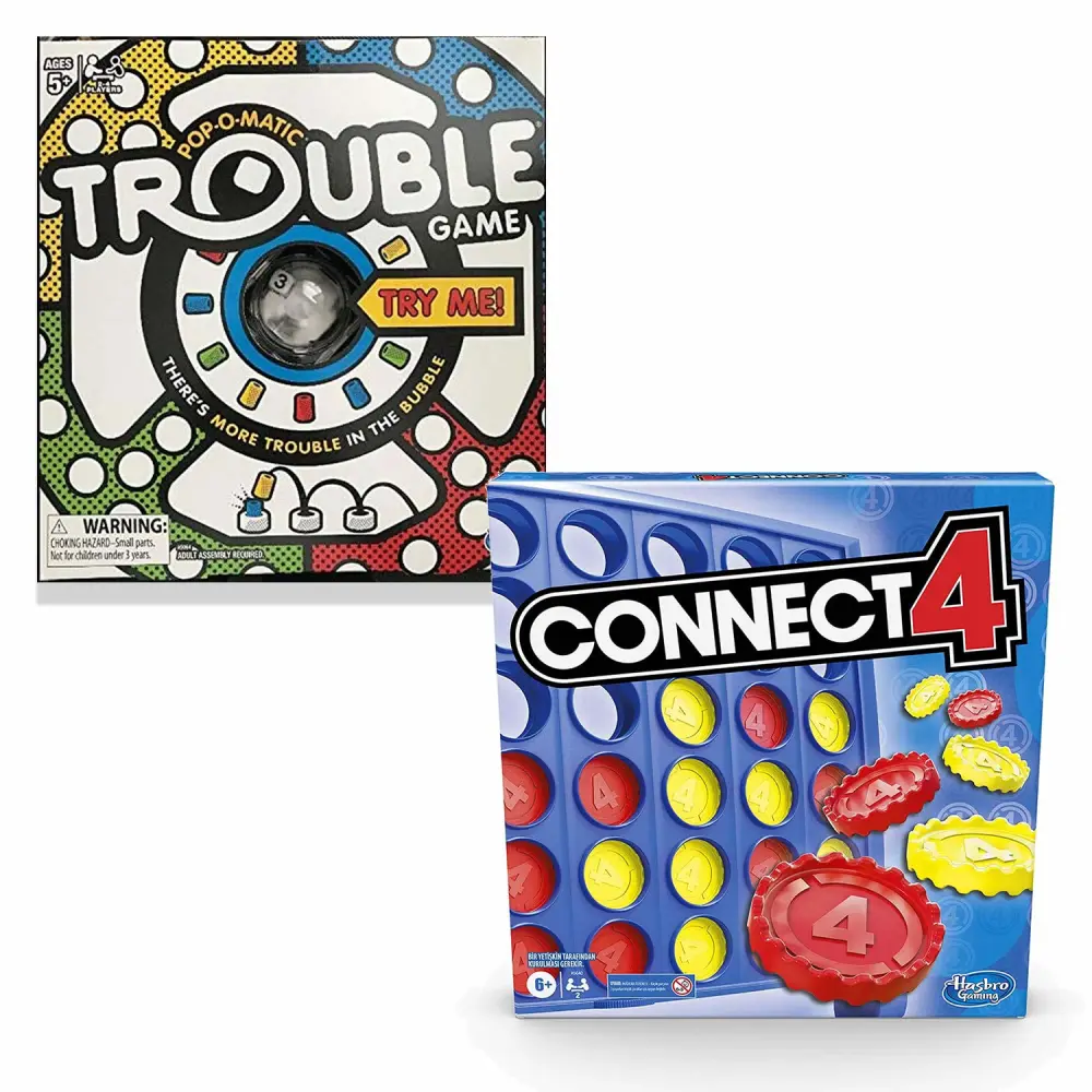 Classic Connect 4 & Trouble Game Bundle [Exclusively Bundled by Brishan]