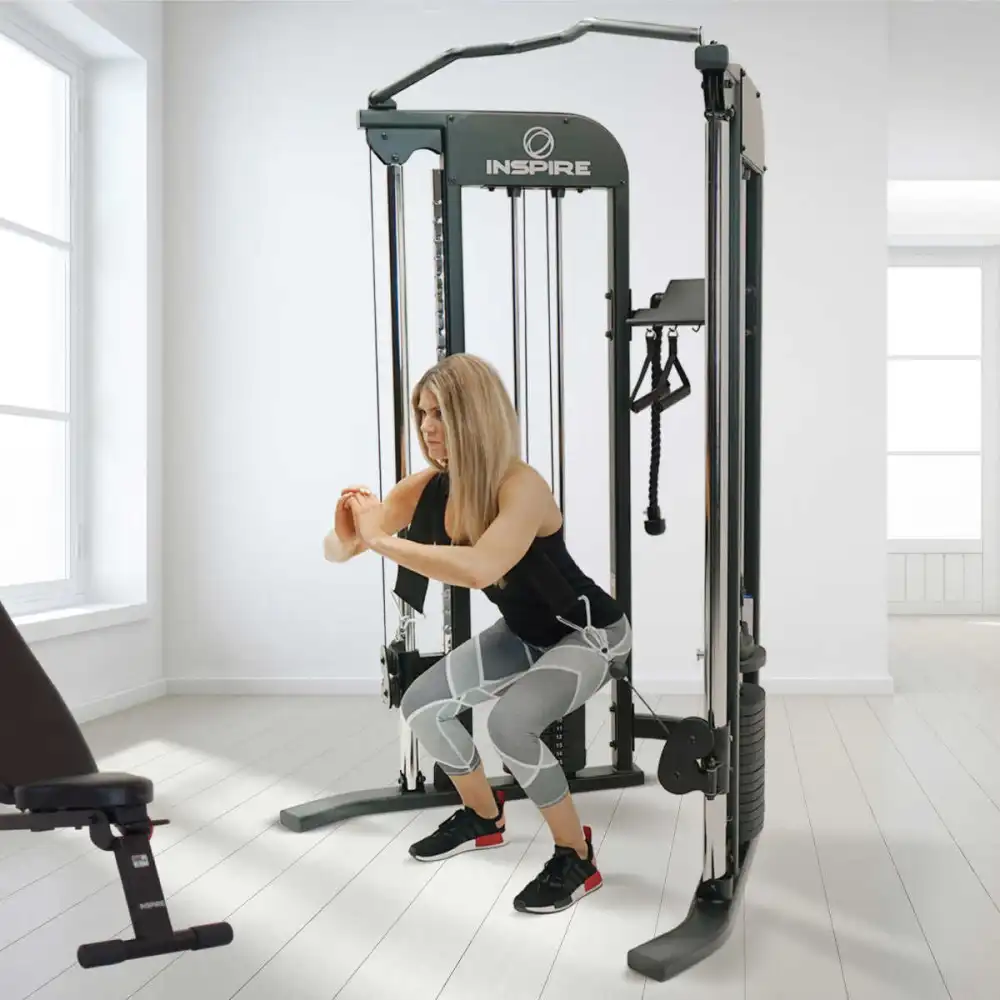 Inspire Fitness FTX Functional Trainer with Bench and 1 Year Centr App Subscription Included